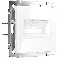 Розетка компьютерная без рамки Werkel 2-м. RJ45+RJ45 5e белый глянцевый Werkel — купить по цене от 1&nbsp;910 ₽ | ПрофБезопасность