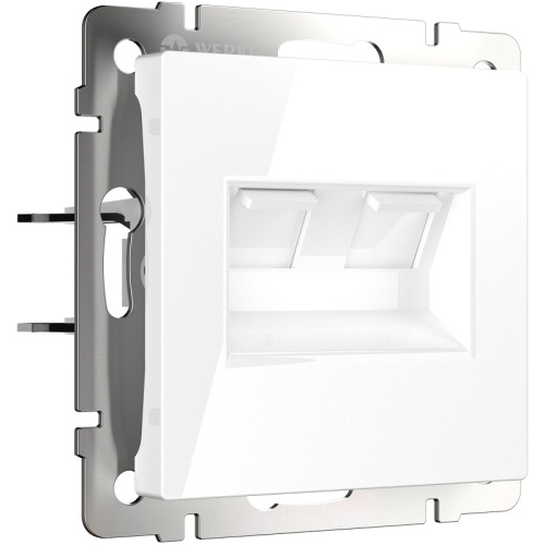 Розетка компьютерная без рамки Werkel 2-м. RJ45+RJ45 5e белый глянцевый Werkel — купить по цене от 1&nbsp;910 ₽ | ПрофБезопасность