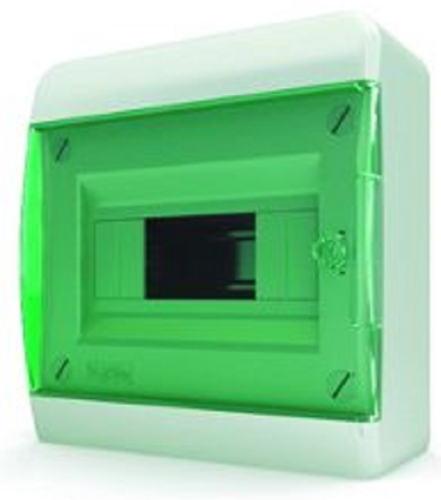 Бокс пластиковый Tekfor ЩРН-П-8 BNZ 40-08-1 (240х218х102мм) IP41 зеленая дверца