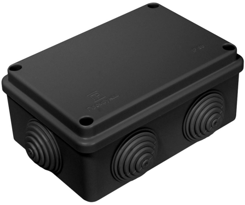 Коробка распределительная HF Промрукав 120х80х50мм (6 сальников) под винт IP55 черный (64шт)