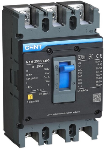 Выключатель автоматический в литом корпусе CHINT NXM-250S 3п 250А 35кА картинка