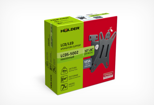 Кронштейн для ТВ Holder LCDS-5002 10"-26" наклонный фото 3