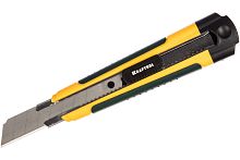 Нож технический 18 мм Kraftool INDUSTRIE с выдвижным лезвием, автофиксатор, 09199  Kraftool — купить по цене от 485 ₽ | ПрофБезопасность