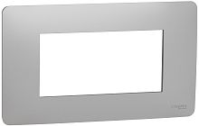 Рамка горизонтальная Schneider Electric Unica Modular 1-м. 4 мод. алюминий Schneider Electric — купить по цене от 782 ₽ | ПрофБезопасность