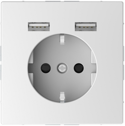 Розетка с заземлением +2xUSB тип A+A без рамки Schneider Electric Merten D-Life 1-м. белый лотос Schneider Electric — купить по цене от 8&nbsp;190 ₽ | ПрофБезопасность
