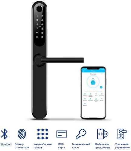 Электронный замок Novicam Smart Slim BLACK Novicam — купить по цене от 18&nbsp;560 ₽ | ПрофБезопасность