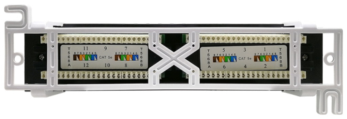 Патч-панель Netko 12 портов NUP5EU-54062 MINI, UTP, RJ45, 1U, Dual Type, L, Настенная картинка фото 3