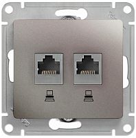 Розетка компьютерная без рамки Systeme Electric Glossa 2-м. RJ45+RJ45 5e платина Systeme Electric — купить по цене от 1&nbsp;923 ₽ | ПрофБезопасность
