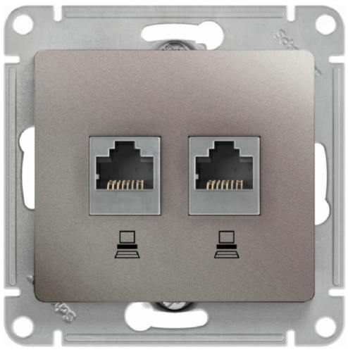 Розетка компьютерная без рамки Systeme Electric Glossa 2-м. RJ45+RJ45 5e платина Systeme Electric — купить по цене от 1&nbsp;923 ₽ | ПрофБезопасность