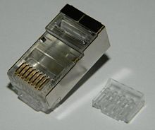 Коннектор RJ-45 Netko (8p8c) cat.6 универсальный, экранированный, со вставкой