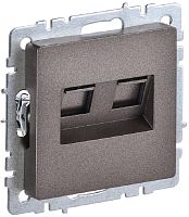 Розетка компьютерная без рамки IEK Brite РК10-2-БрТБ 2-м. RJ45+RJ45 5e темная бронза