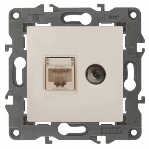 Розетка RJ45+TV Оконечной без рамки Эра Elegance 1-м. слоновая кость, Эра, купить, цена, доставка, безопасность Розетка RJ45+TV Оконечной без рамки Эра Elegance 1-м. слоновая кость Эра — купить по цене от 850 ₽ | ПрофБезопасность