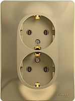Розетка с заземлением Systeme Electric Glossa 1-м. 2 мод. титан