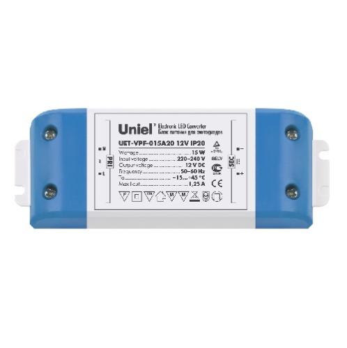 Блок питания для светодиодной ленты Uniel 12В UET-VPF-015A20 1,25А 15Вт IP20 Пластик Uniel — купить по цене от 520 ₽ | ПрофБезопасность