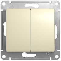 Выключатель без рамки Systeme Electric Glossa 2-кл. бежевый