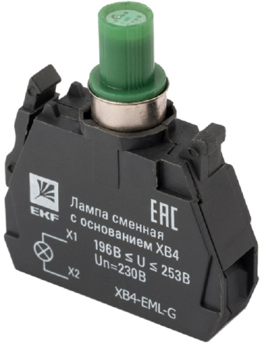 Ламповый блок подсветки светодиодный EKF PROxima XB4 220В зеленый