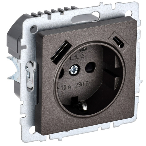 Розетка с заземлением +2xUSB тип A+C без рамки IEK Brite РЮш11-1-БрТБ 1-м. темная бронза, IEK, купить, цена, доставка, безопасность Розетка с заземлением +2xUSB тип A+C без рамки IEK Brite РЮш11-1-БрТБ 1-м. темная бронза IEK — купить по цене от 4 160 ₽ | ПрофБезопасность