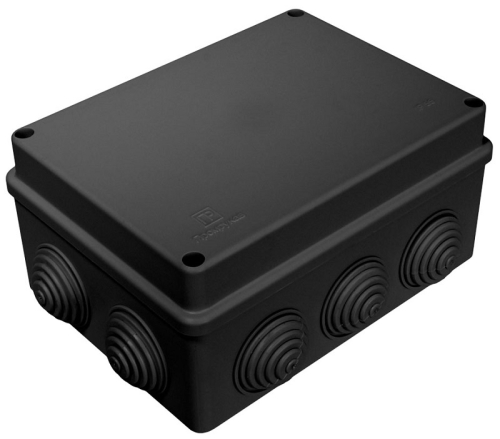 Коробка распределительная HF Промрукав 150х110х70мм (10 сальников) под винт IP55 черный (28шт)
