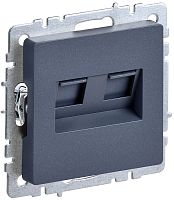 Розетка компьютерная без рамки IEK Brite РК10-2-БрМ 2-м. RJ45+RJ45 5e маренго