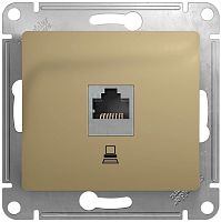 Розетка компьютерная без рамки Systeme Electric Glossa 1-м. RJ45 5e титан