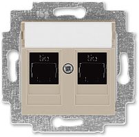 Розетка компьютерная без рамки ABB EPJ Levit 2-м. RJ45+RJ45 5e кофе макиато