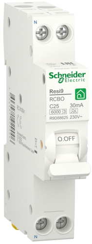 Автомат дифференциального тока АВДТ Schneider Electric Resi9 1п 25А 30мА 6кА C тип A