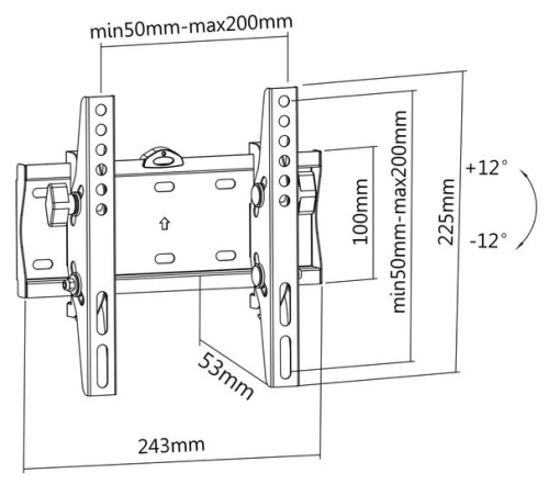 Кронштейн для ТВ iTECHmount PLB16 23"-42" наклонный фото 3