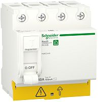 Выключатель дифференциального тока УЗО Schneider Electric Resi9 4п 63А 100мА 6кА тип AC 