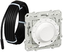 Терморегулятор механический с датчиком без рамки Schneider Electric Odace 0С +50С белый