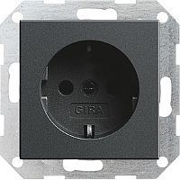 Розетка с заземлением без рамки Gira System55 1-м. 16А антрацит Gira — купить по цене от 1&nbsp;020 ₽ | ПрофБезопасность
