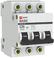 Выключатель автоматический EKF Basic ВА47-29 3п 20А C 4.5кА