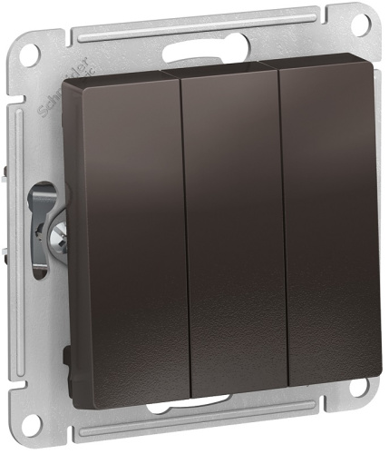 Выключатель без рамки Systeme Electric AtlasDesign 3-кл. мокко