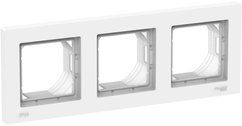 Рамка универсальная Systeme Electric AtlasDesign Aqua 3-м. IP44 белый