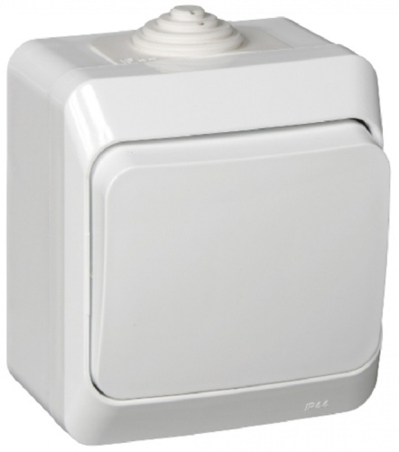 Выключатель накладной Systeme Electric Этюд 1-кл. IP44 белый