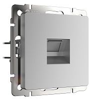 Розетка компьютерная без рамки Werkel 1-м. RJ45 5e серебряный глянцевый