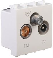 Розетка TV+FM+SAT Оконечная модульная DKC Avanti 3-м. 2 мод. белое облако