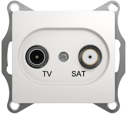 Розетка TV+SAT Оконечная без рамки Systeme Electric Glossa 2-м. белый Systeme Electric — купить по цене от 1&nbsp;241 ₽ | ПрофБезопасность