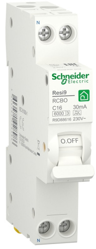 Автомат дифференциального тока АВДТ Schneider Electric Resi9 1п 16А 30мА 6кА C тип A