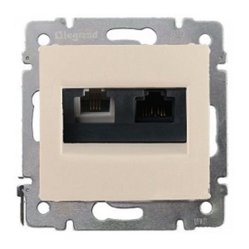 Розетка телефонная+компьютер без рамки Legrand Valena 2-м. RJ11+RJ45 слоновая кость