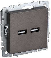Розетка USB тип A+A без рамки IEK Brite РЮ10-1-БрТБ 2-м. 3100мА темная бронза