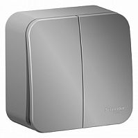 Выключатель накладной Systeme Electric Blanca 2-кл. алюминий