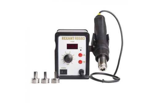 Паяльная станция Rexant R858D 12-0714 (термофен) термовоздушная, с цифровым дисплеем, 150-500 °С Паяльная станция Rexant R858D 12-0714 (термофен) термовоздушная, с цифровым дисплеем, 150-500 °С