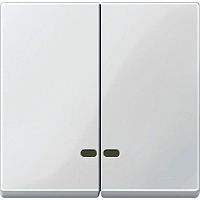 Лицевая панель Schneider Electric Merten System M для 2-кл. выключателя с подсветкой полярно белый