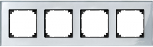 Рамка универсальная Schneider Electric Merten M-Elegance 4-м. стекло бриллиантовое серебро картинка