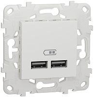 Розетка USB тип A+A без рамки Schneider Electric Unica New 2-м. 2100мА белый