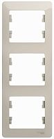 Рамка вертикальная Systeme Electric Glossa 3-м. молочный