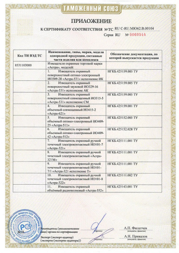 Извещатель охранный поверхностный звуковой Астра-531 АК фото 5