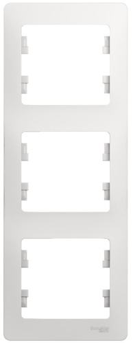 Рамка вертикальная Systeme Electric Glossa 3-м. белый Systeme Electric — купить по цене от 221 ₽ | ПрофБезопасность