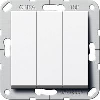 Переключатель самовозвратный без рамки Gira System55 3-кл. проходной 10А белый глянец Gira — купить по цене от 2&nbsp;880 ₽ | ПрофБезопасность