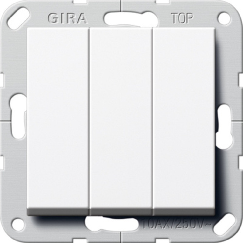Переключатель самовозвратный без рамки Gira System55 3-кл. проходной 10А белый глянец, Gira, купить, цена, доставка, безопасность Переключатель самовозвратный без рамки Gira System55 3-кл. проходной 10А белый глянец Gira — купить по цене от 2 880 ₽ | ПрофБезопасность
